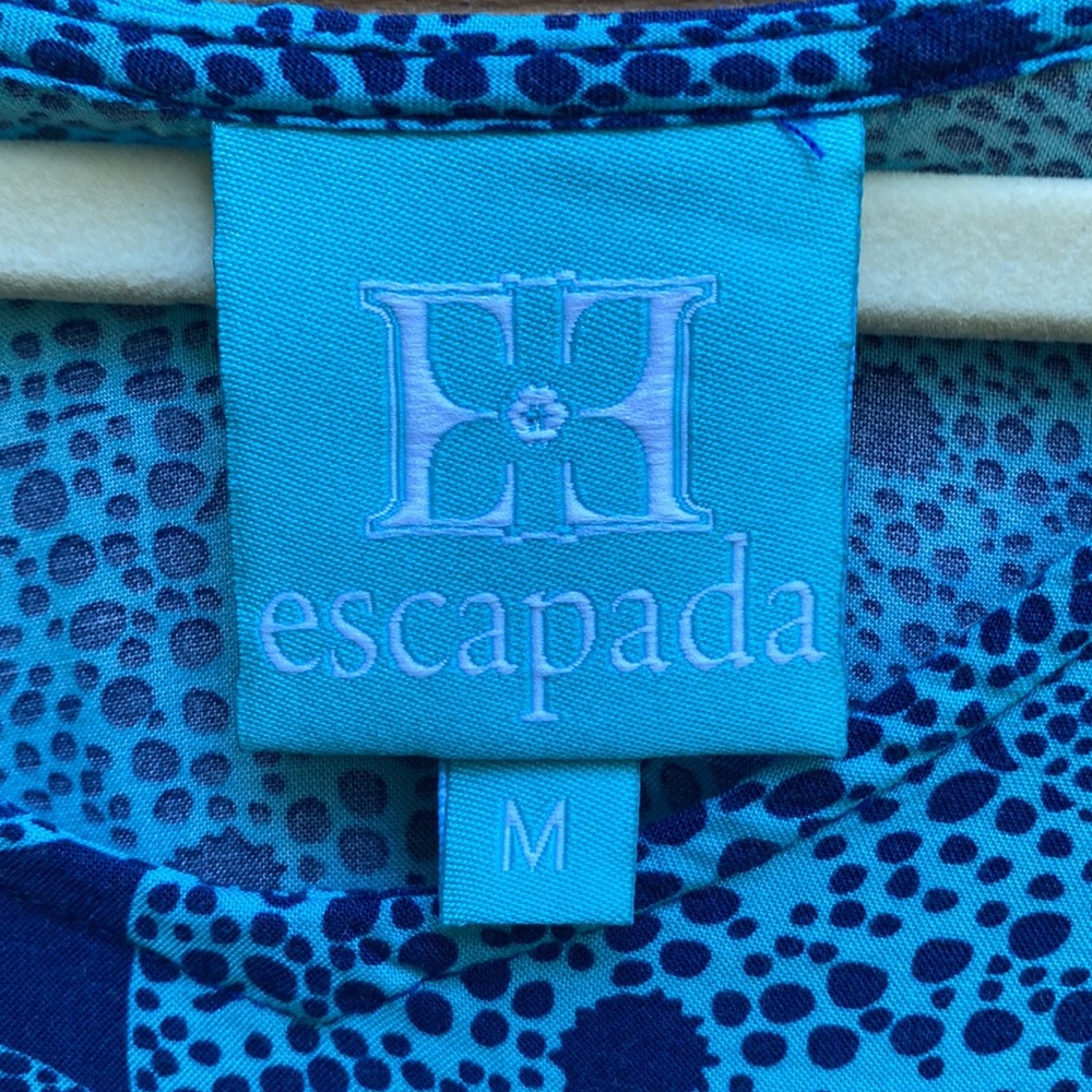 Escapada Blue And Teal Patterned Shift Dress With… - image 6